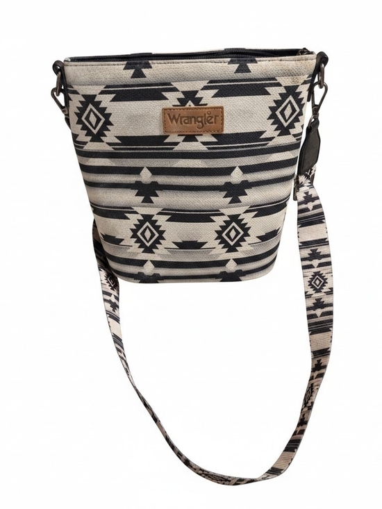 Wrangler Handbags - Wrangler Black and Cream Aztec-Print Crossbody Bag